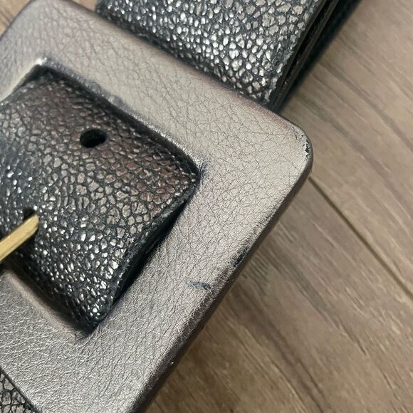 Yves Saint Laurent Metallic Wide Leather Belt - Picture 7 of 8